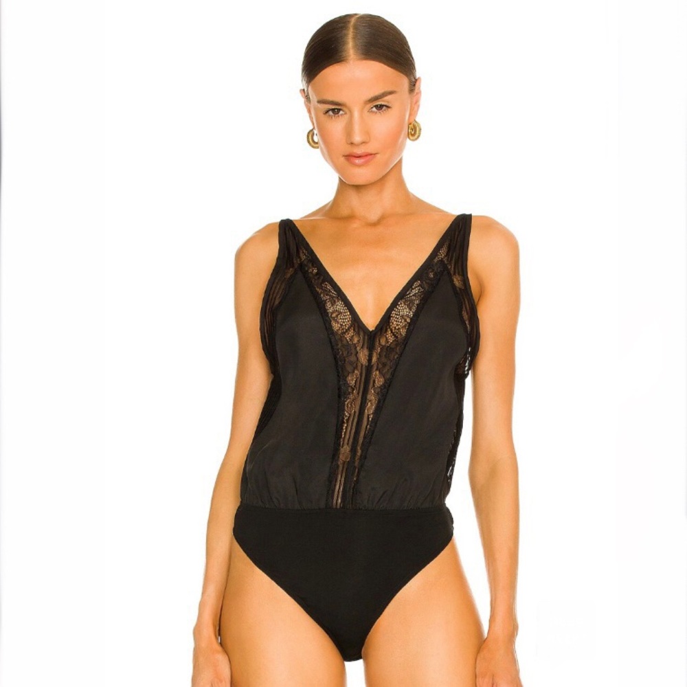 superdown Sharone Lace Satin Bodysuit Size M from REVOLVE